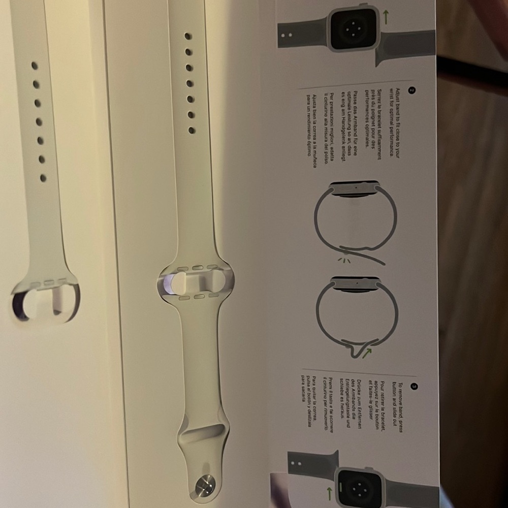 Brand new Apple Watch white sport band for the series 5 watch. Still in box!